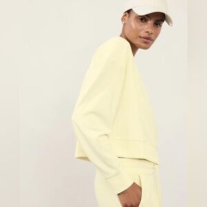 Athleta Women’s Seasoft Rib Crewneck Sweatshirt in Buttery Yellow